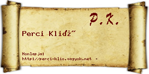 Perci Klió névjegykártya